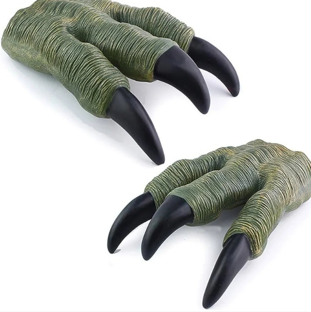 2 Dino Velociraptor Rubber Realistic Jurassic Claws